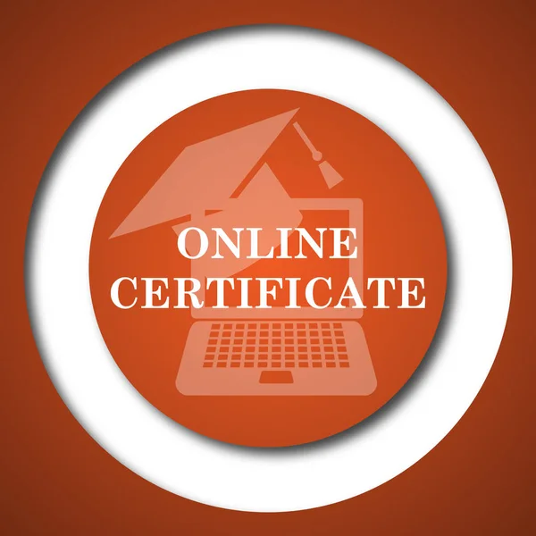 Ícone Certificado Online Botão Internet Fundo Branco — Fotografia de Stock