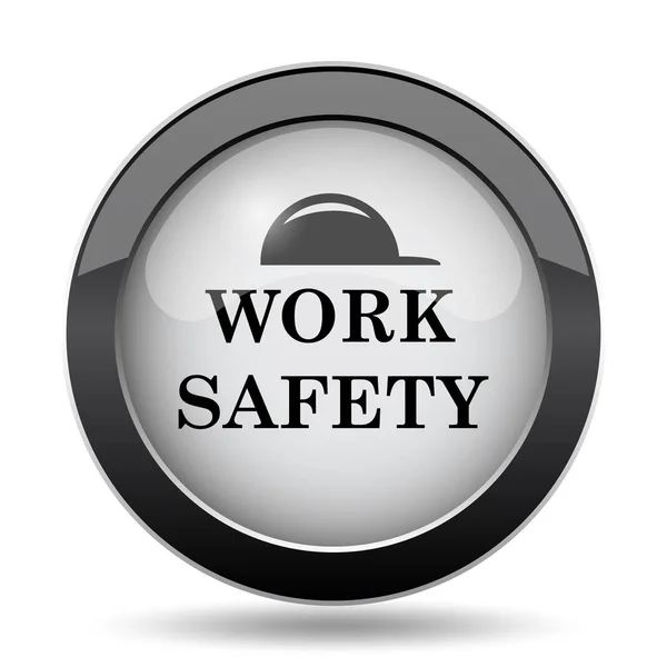 Ikona Bezpieczeństwa Pracy Przycisk Internet Białym Tle — Zdjęcie stockowe