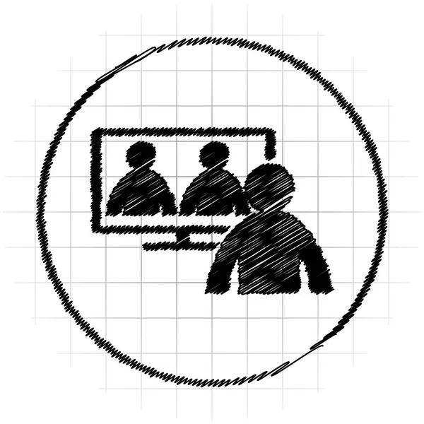 Відео Конференції Піктограма Мережних Зборів Інтернет Кнопки Білому Тлі — стокове фото
