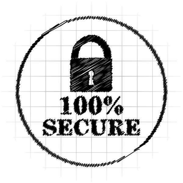 100 Zabezpečení Ikony Internet Tlačítko Bílém Pozadí — Stock fotografie