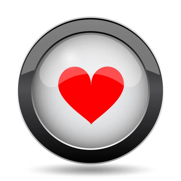 Heart Icon Internet Button White Background — Stock Photo, Image