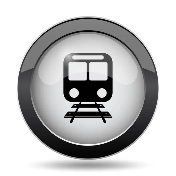 Ícone Comboio Botão Internet Fundo Branco — Fotografia de Stock
