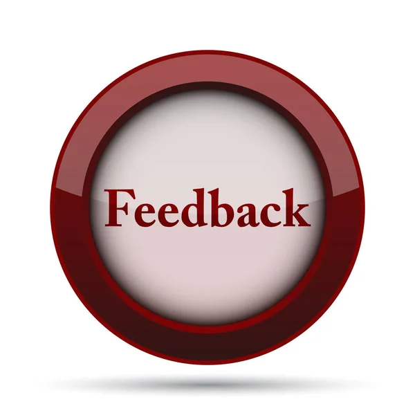 Icona Del Feedback Pulsante Internet Sfondo Bianco — Foto Stock