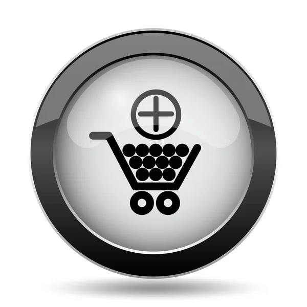 Añadir Icono Del Carrito Compras Botón Internet Sobre Fondo Blanco —  Fotos de Stock