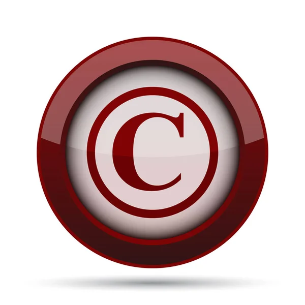 Ícone Direitos Autorais Botão Internet Fundo Branco — Fotografia de Stock