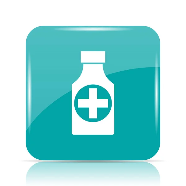 Pills Bottle Icon Internet Button White Background — Stock Photo, Image