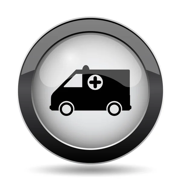 救急車アイコン 白い背景の上のインター ネット ボタン — ストック写真
