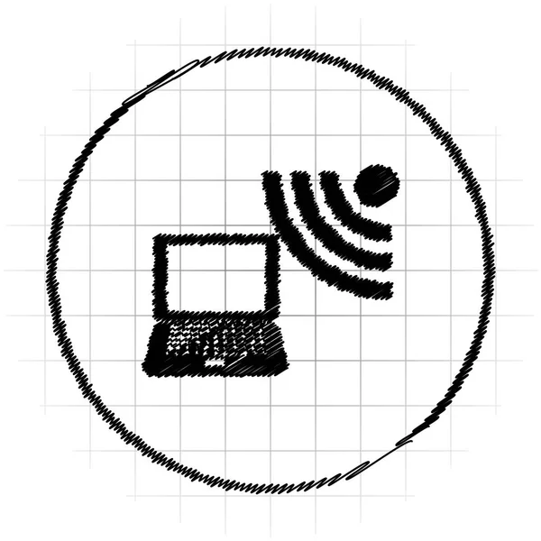 Kablosuz dizüstü bilgisayar simgesi — Stok fotoğraf