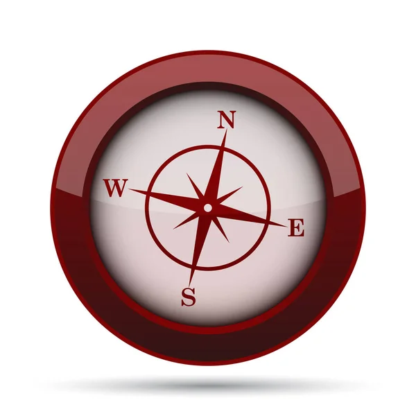 Kompass Symbol Internet Taste Auf Weißem Hintergrund — Stockfoto