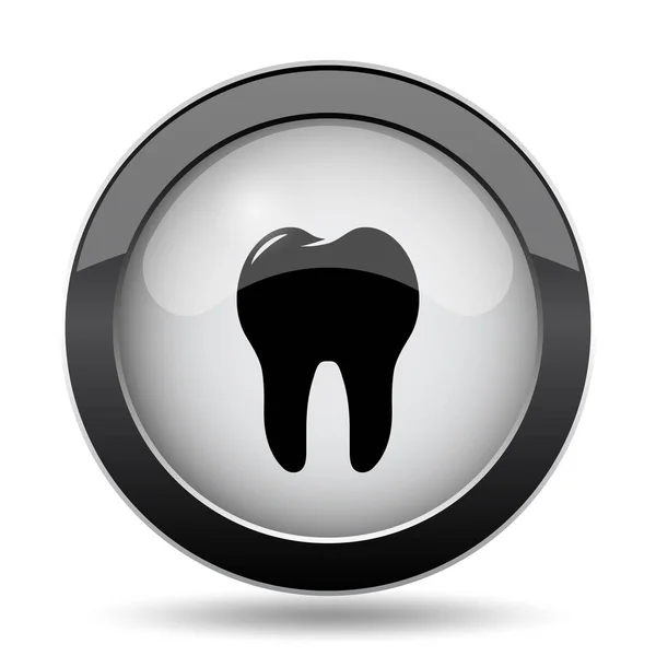 Ícone Dos Dentes Botão Internet Fundo Branco — Fotografia de Stock