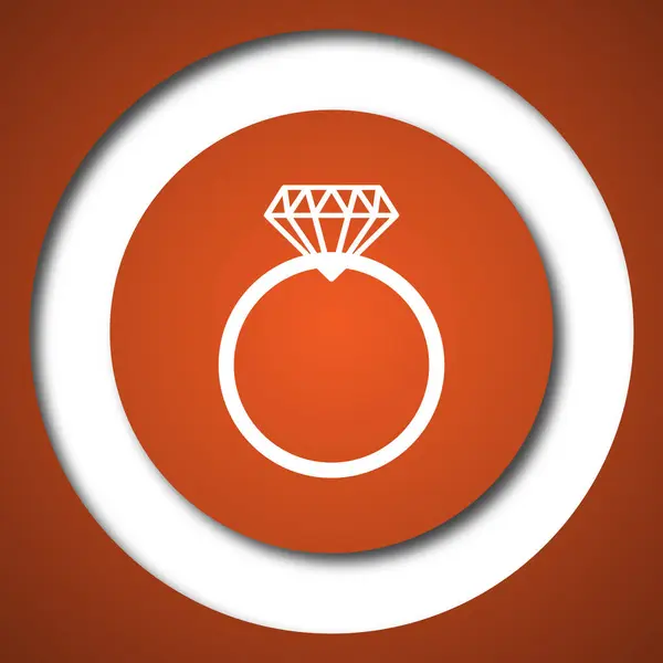 Diamond Ring Icon Internet Button White Background — Stock Photo, Image