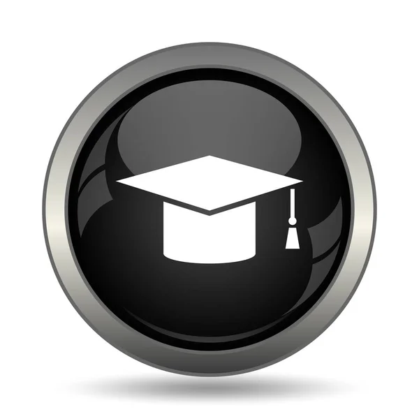 Graduation Icon Internet Button White Background — Stock Photo, Image