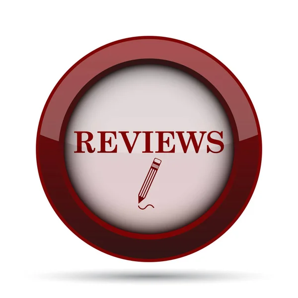 Reviews Icon Internet Button White Background — Stock Photo, Image