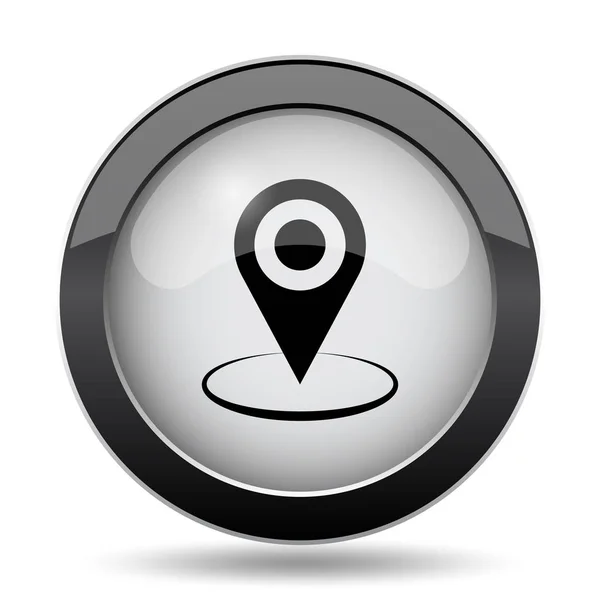 Pin Locatiepictogram Internet Knop Witte Achtergrond — Stockfoto