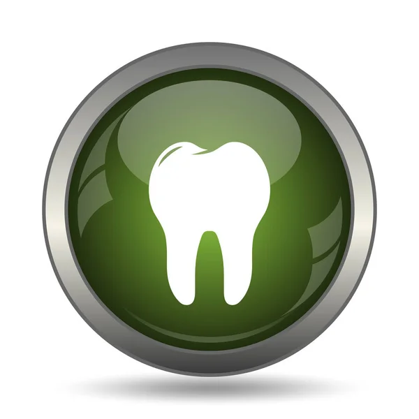 歯のアイコン 白い背景の上のインター ネット ボタン — ストック写真