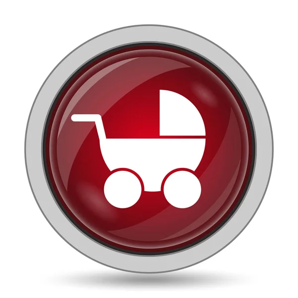 Het Pictogram Van Kinderwagen Internet Knop Witte Achtergrond — Stockfoto