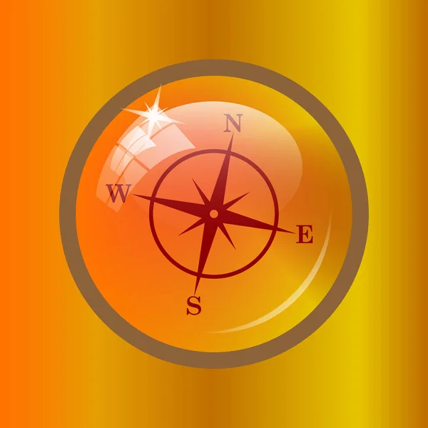 Kompass Symbol Internet Taste Auf Farbigem Hintergrund — Stockfoto