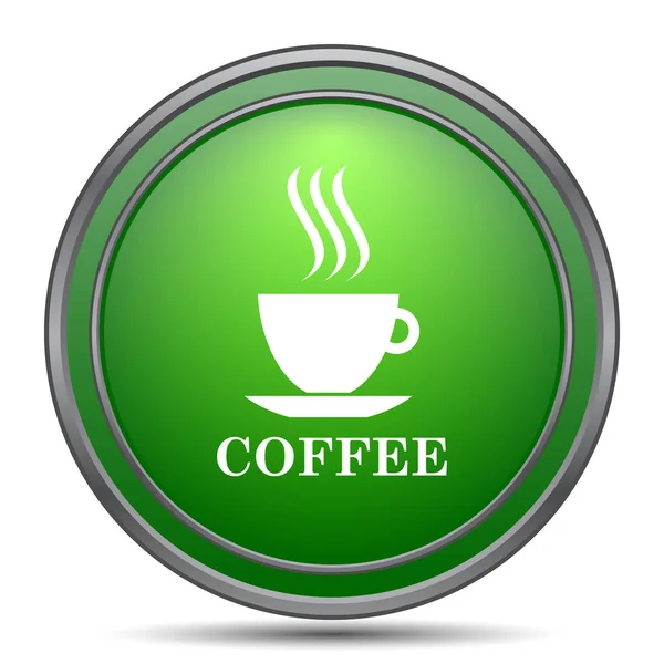 Coffee Cup Icon Internet Button White Background — Stock Photo, Image