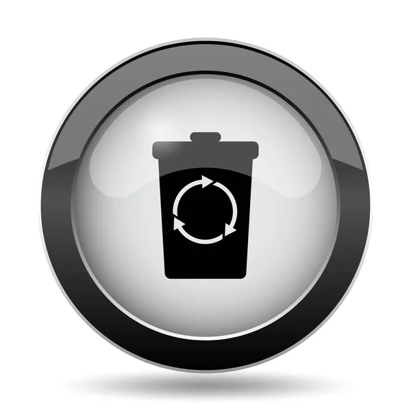 ごみ箱 アイコン 白い背景の上のインター ネット ボタン — ストック写真