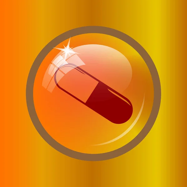 Pill icon. Internet button on colored background.