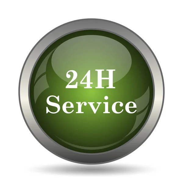 24H Usługi Ikona Przycisk Internet Białym Tle — Zdjęcie stockowe
