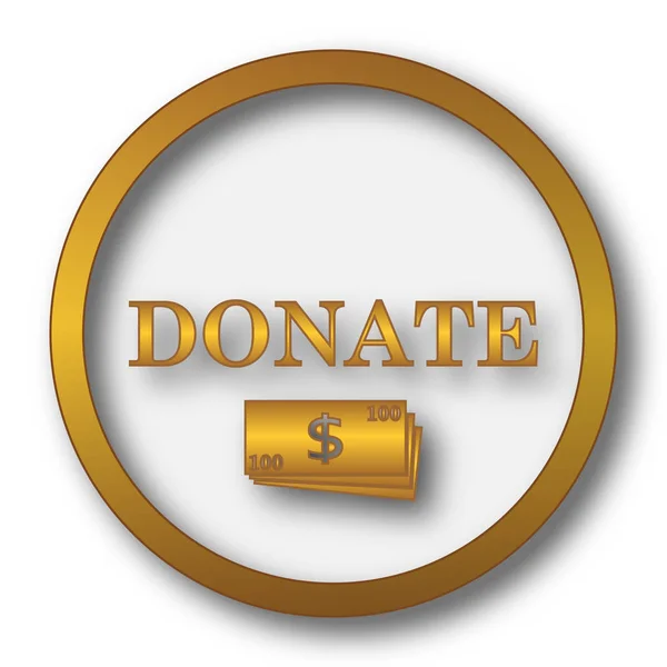 Ikon Donasi Tombol Internet Pada Latar Belakang Putih — Stok Foto