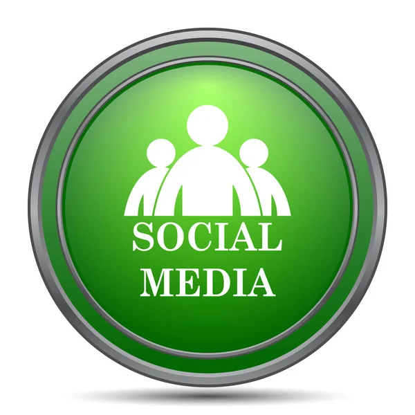 社交媒体图标 白色背景上的互联网按钮 — 图库照片