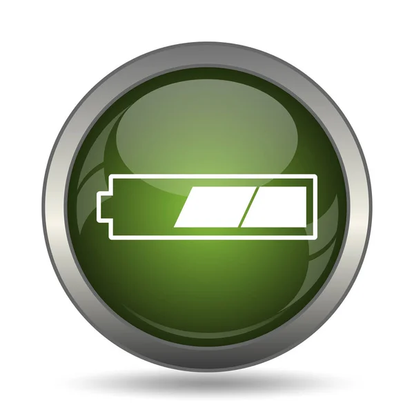 2充电电池图标 白色背景上的互联网按钮 — 图库照片