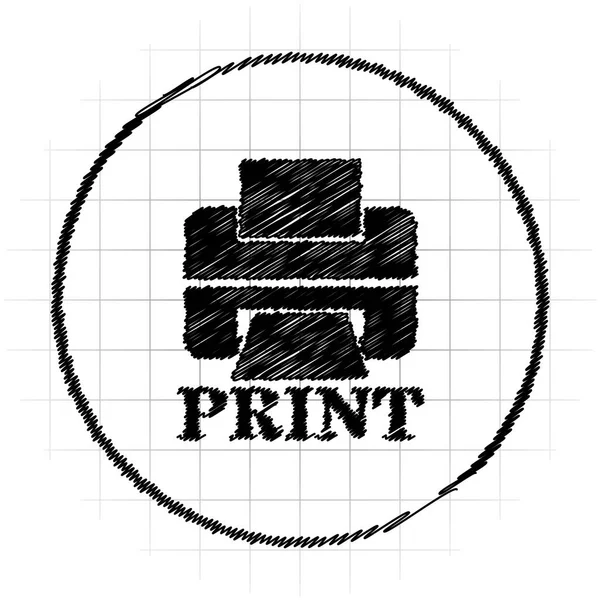 Impresora Con Icono Palabra Print Botón Internet Sobre Fondo Blanco —  Fotos de Stock