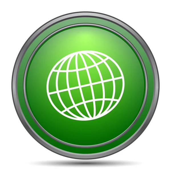 Globus Ikone Internet Taste Auf Weißem Hintergrund — Stockfoto