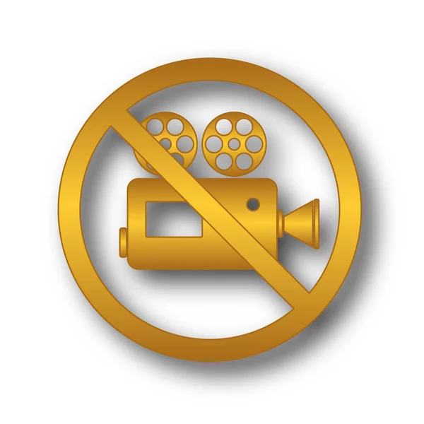 Ikona Zakazana Kamera Wideo Przycisk Internet Białym Tle — Zdjęcie stockowe