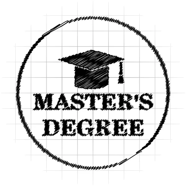 Master\'s degree icon. Internet button on white background