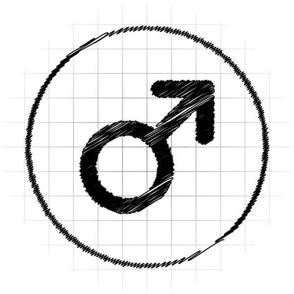 雄性符号图标 互联网在白色背景上的按钮 — 图库照片