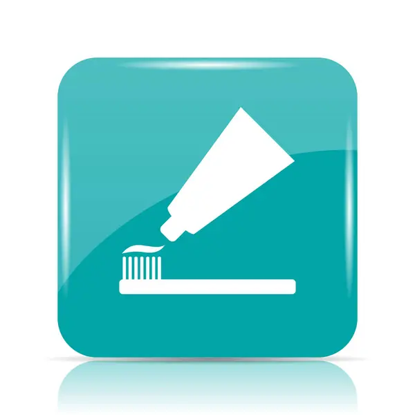 Yapıştır Fırça Simgesini Diş Beyaz Arka Plan Üzerinde Internet Düğmesi — Stok fotoğraf