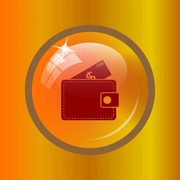 钱包图标 彩色背景上的互联网按钮 — 图库照片