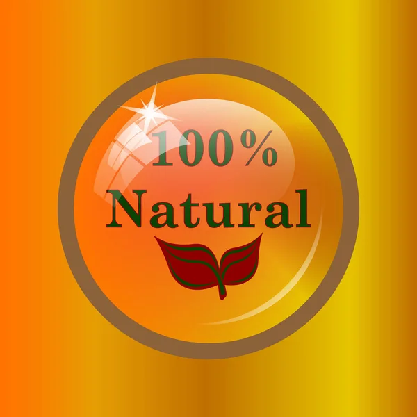 100 Percent Natural Icon Internet Button Colored Background — Stock Photo, Image
