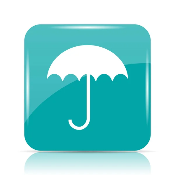 Paraplu Pictogram Internet Knop Witte Achtergrond — Stockfoto