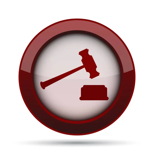 Judge Hammer Icon Internet Button White Background — Stock Photo, Image