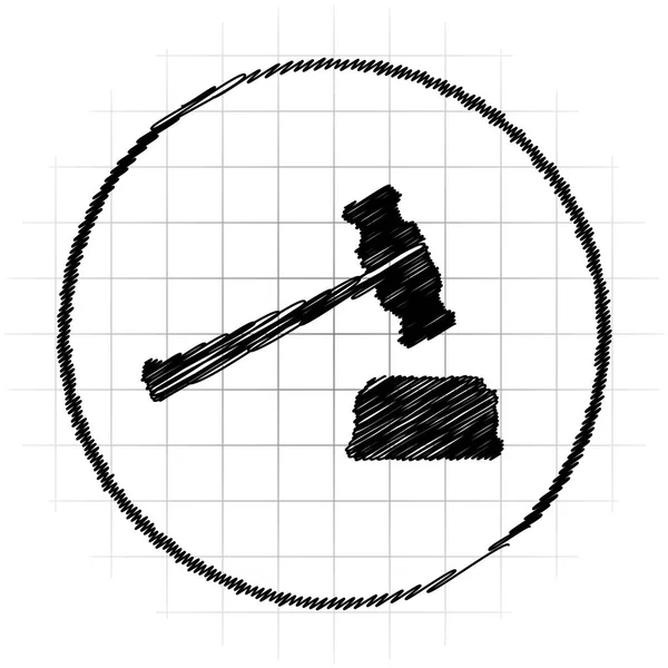 Суддя Значок Молотка Кнопка Інтернету Білому Тлі — стокове фото