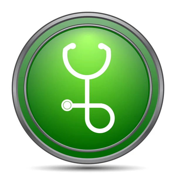 Икона Стетоскопа Кнопка Интернет Белом Фоне — стоковое фото