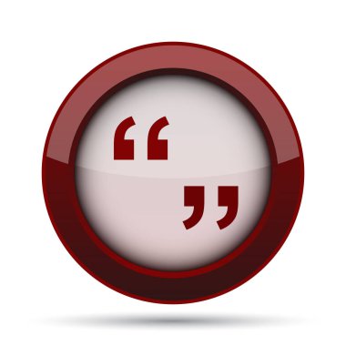 Tırnak işareti simgesi. Beyaz arka plan üzerinde Internet düğmesi.