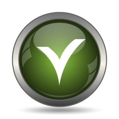 V simgesini kontrol ettim. Beyaz arka plan üzerinde Internet düğmesi.