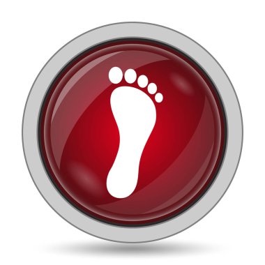 Ayak yazdırma simgesi. Beyaz arka plan üzerinde Internet düğmesi