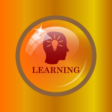 Öğrenme simgesi. Renkli arka plan üzerinde Internet düğmesi.