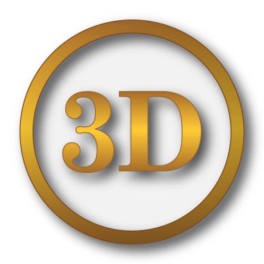 3D simgesi. Beyaz arka plan üzerinde Internet düğmesi