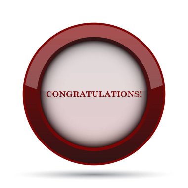 Tebrikler simgesi. Beyaz arka plan üzerinde Internet düğmesi.