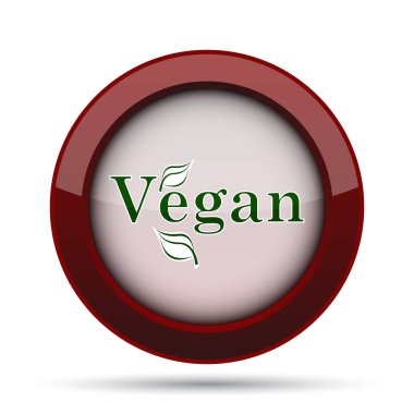 Vegan simgesi. Beyaz arka plan üzerinde Internet düğmesi.