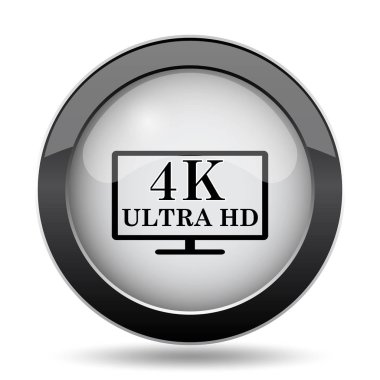 4 k ultra Hd simgesi. Beyaz arka plan üzerinde Internet düğmesi