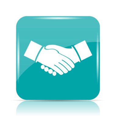 Anlaşma simgesi. Beyaz arka plan üzerinde Internet düğmesi