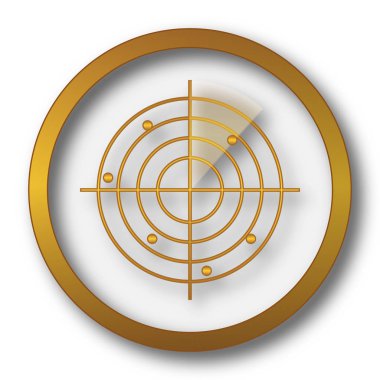 Radar simgesi. Beyaz arka plan üzerinde Internet düğmesi